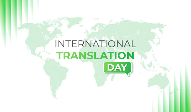 International translation day modern design with world map background 