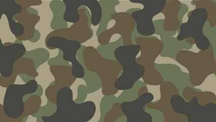 Fototapeta premium Seamless Green Camouflage Pattern Background, Military Camo Texture with Organic Shapes