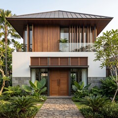 Fototapeta premium modern house with garden