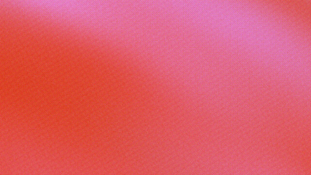 Abstract risograph halftone background with a warm red and orange gradient fading into a pale pink corner glow. Suits a minimal cosmetic branding and fashion design with ink print texture.