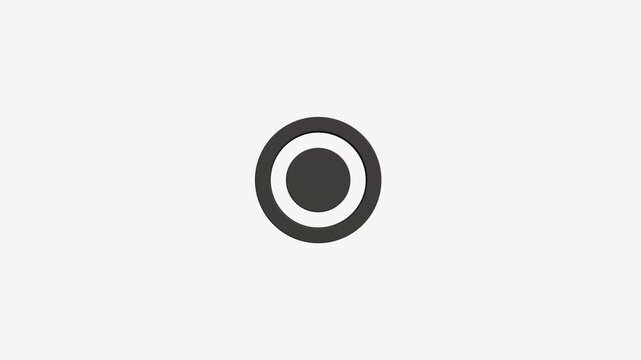 Minimalist graphic of concentric circles pulsing slightly on clean light gray background in motion graphics.