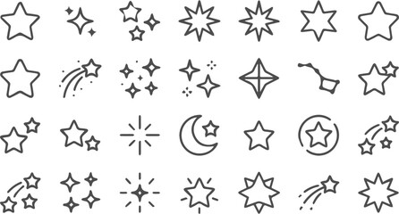 Fototapeta premium Stars_and_sparkles_icon_set 