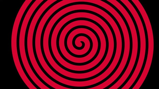 Abstract Red and Black Hypnotic Spiral Graphic for Mind Control and Optical Illusion Concepts