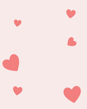 Pink Hearts Frame Poster - Love & Valentines Day Background Vector