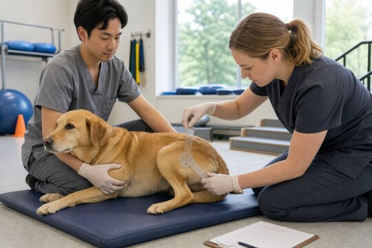 Veterinary Rehabilitation Measuring Dog Range Of Motion