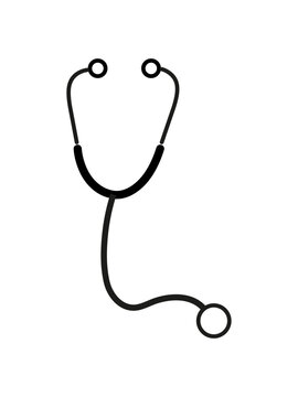 Modern Stethoscope Line Icon - Transparent Medical Vector Illustration