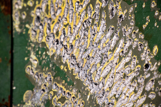 Shrapnel marks on the armor