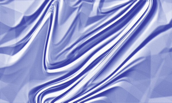 Abstract blue silk fabric texture with soft waves and folds