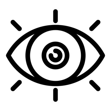 Mystic Eye Outline style large magical eye with radiant details ideal for Halloween occult themes mystical scenes and supernatural projects 