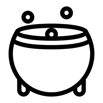 Poison Cauldron Outline style bubbling bowl filled with mysterious liquid ideal for Halloween witchcraft themes magical scenes and spooky decorations 