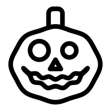 Pumpkin Outline style carved pumpkin face with a stem and spooky expression ideal for Halloween decorations seasonal projects and festive themes 