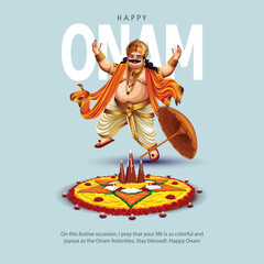 Naklejka premium new happy Onam celebration greetings. abstract vector illustration design