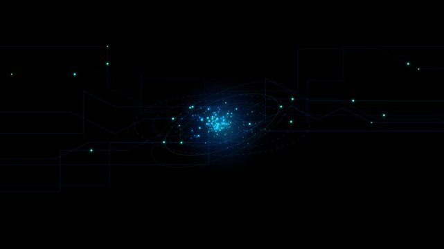 Futuristic Blue Digital Network Energy Background