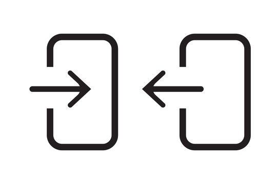 Enter and exit icon. Login logout icon. 
