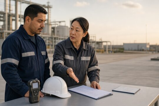 Hydrogen Safety Training Instructor Aged Trainee After Drill