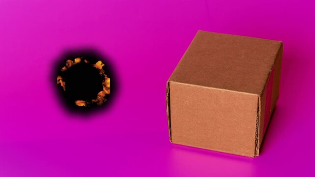 Magic box generates fire and smoke effects in bright setting