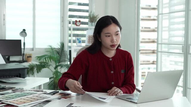 Architect could develop a concept for the design house in modern office.
