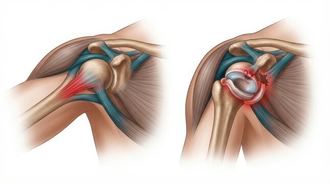 The anatomy of an anterior shoulder dislocation often seen in physical therapy for injuries.
