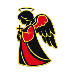 Naklejka premium PNG Elegant angel silhouette illustration.