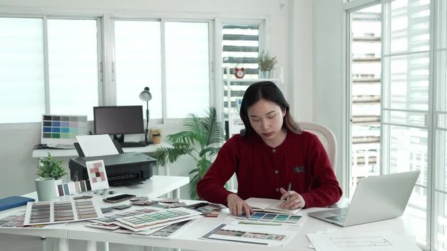 Architect could develop a concept for the design house in modern office.