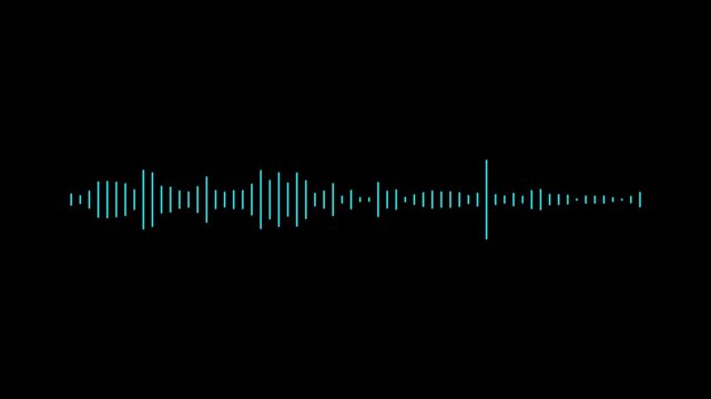 Sound wave pattern on black background audio visualizer waveform animation music audio waveform music waveform, Abstract white audio wave animation, digital sound frequency spectrum visualizer, music 