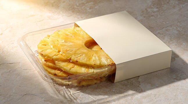 Delicious Pineapple Rings Packaged in Clear Container with White Box.