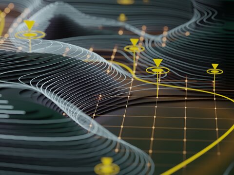 Visual Display of Contour Lines and Data Points in a Design