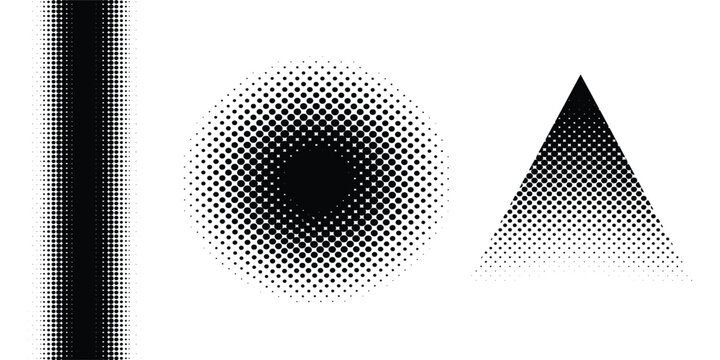 Monochrome halftone dotted illustration, abstract dynamic wave, ribbon pattern. Curved line with halftone effect, flud design. Vector minimalist background. Overlay template. Vector
