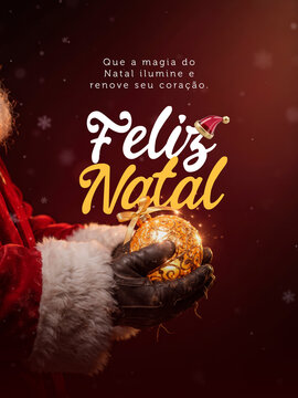 Feliz Natal Boas Festas e Celebra&ccedil;&atilde;o Social Media Post Card Insta Template Banner