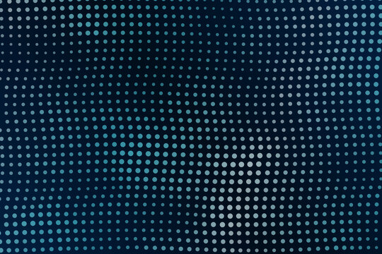 Abstract blue halftone dot pattern background with dark cyan gradient digital futuristic technology grid vector design