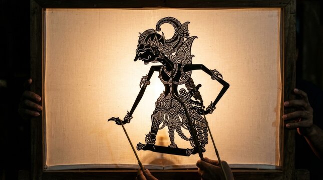 Javanese Traditional Cultural Performance of Wayang Kulit Shadow Play
