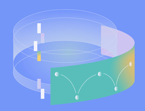 transparent circular data panels &ndash; concept of digital analytics