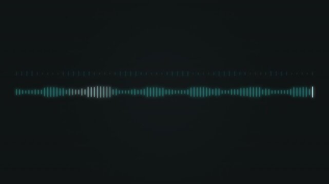 Cyan audio waveform pulse over deep navy seamless loop