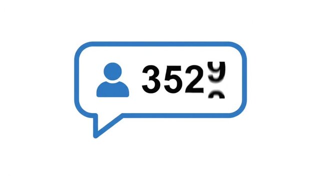 social network speech bubble counter follower animation