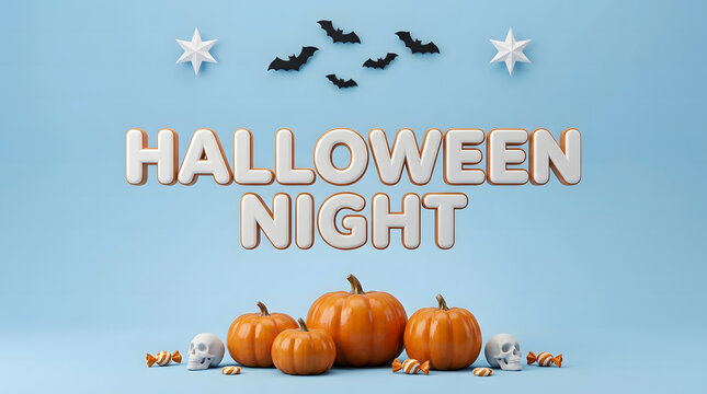 A spooky and delightful halloween night scene with pumpkins bats and a festive atmosphere
