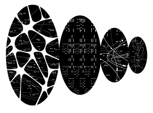 patterned digital spheres in sequence &ndash; concept of data system