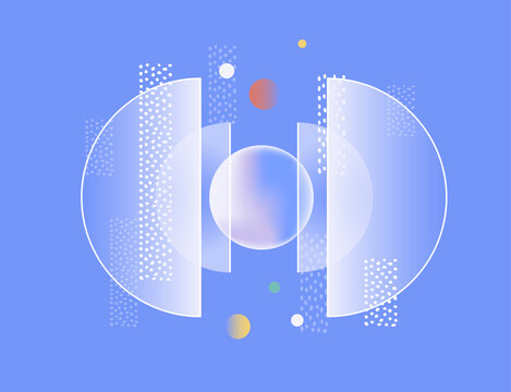 abstract sphere between transparent panels &ndash; concept of digital system