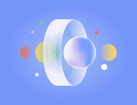 transparent ring with sphere &ndash; concept of digital connection
