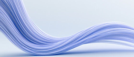 Obraz premium Soft Purple and Blue Abstract Wave Ribbons on White Background