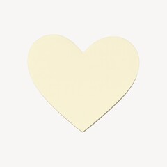 Fototapeta premium A blank, heart-shaped sticky note on a plain white background.