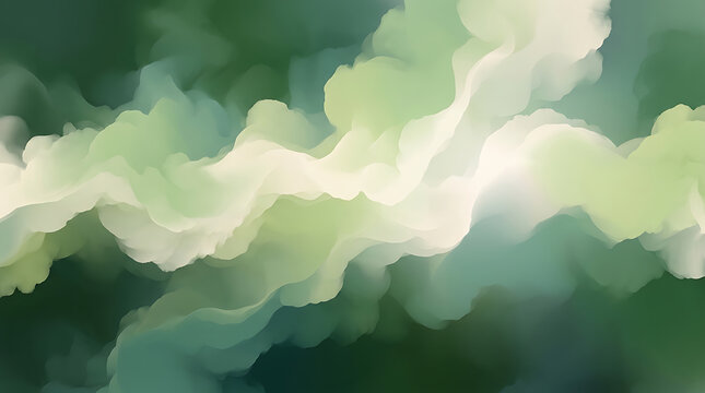 Abstract green clouds and smoke background design texture with abstract