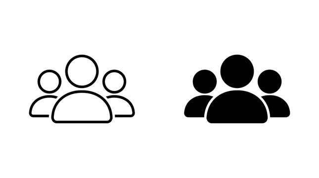 People group icons, team and user profile isolated on transparent background