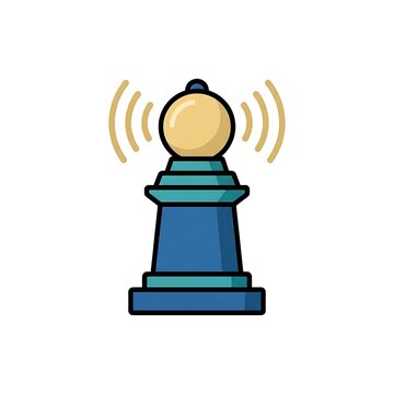 Chess pawn piece with signal waves icon representing strategic communication