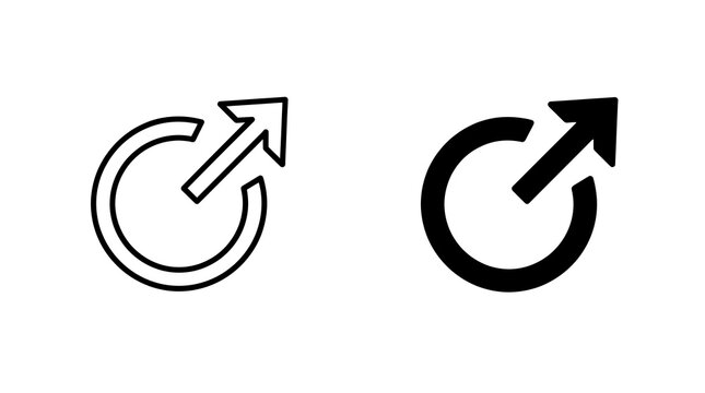 External link icon set, arrow in circle isolated on transparent background