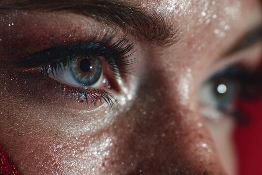 close-up of gymnast&rsquo;s focused eyes