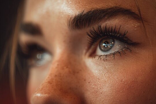 close-up of gymnast&rsquo;s focused eyes