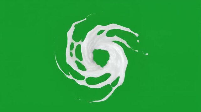 White Water Vortex Swirling into Invisible Drain on Green Screen