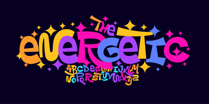 Fun Groovy Font Cartoon Logo Alphabet Color Typography Bouncy Letter Set, Dancing Typographic Design for Carnival Title, Music Fest Poster Headline Logotype. Funny Fonts. Vector Typeface