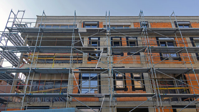 Scaffolding System at Condo Building Facade Construction Site