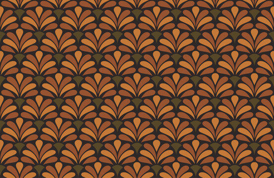 Seamless botanical art deco pattern. Geometric leaf background for textile.